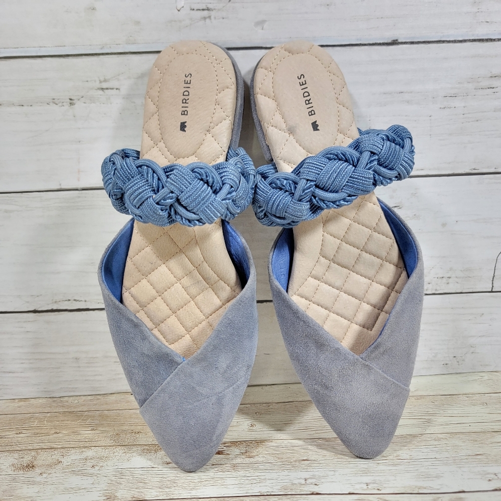 Birdies Blue and Gray Mules